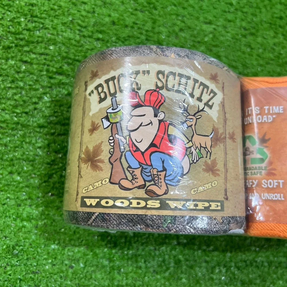 Vintage Y2K Camo Toilet Paper Hunting Fathers Day Gag Gift Camoflauge Orange